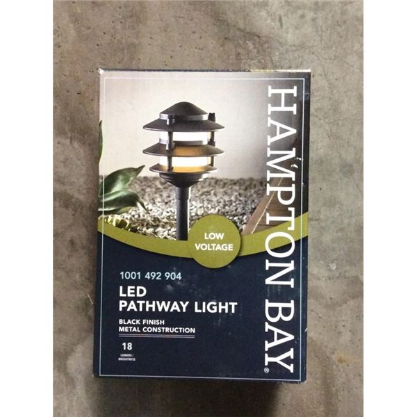 Hampton bay LED pathway lights black finish low-voltage