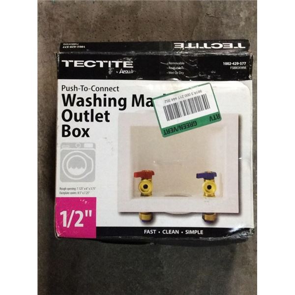 Washing machine outlet box