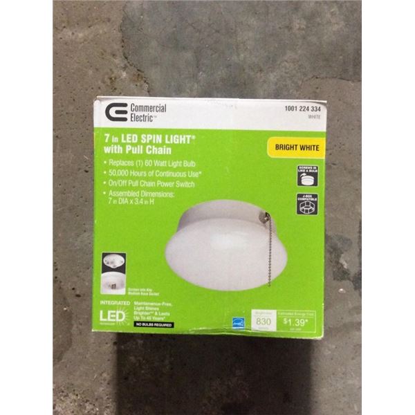 Commercial electric 7 inch LED spin light with pull chain