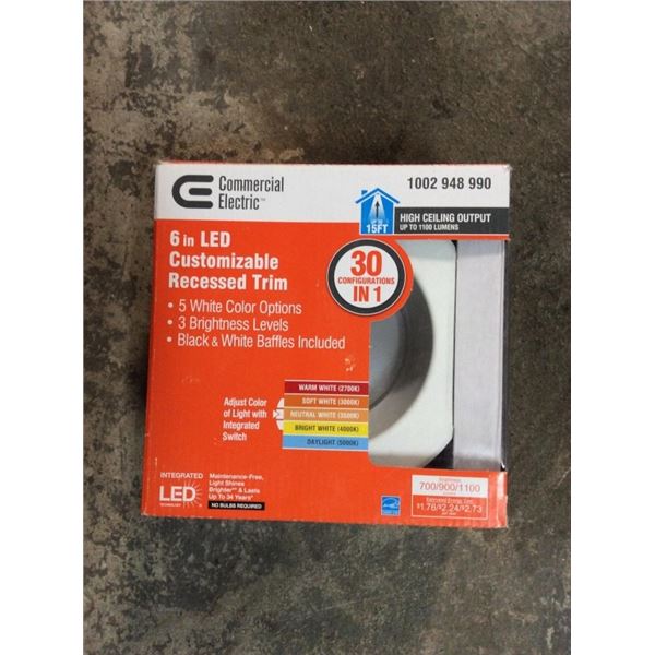 Commercial electric 6 inch recessed trim