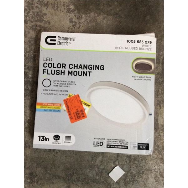 Commercial electric LED color changing flash mount