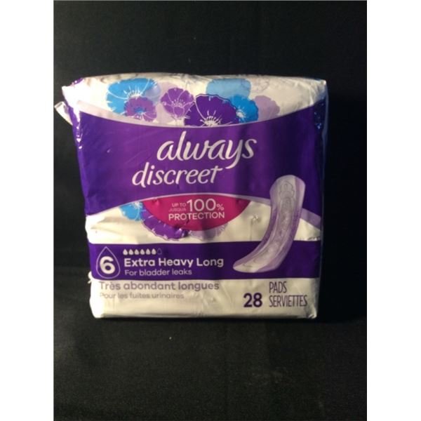 Always discreet extra heavy long 28 pads