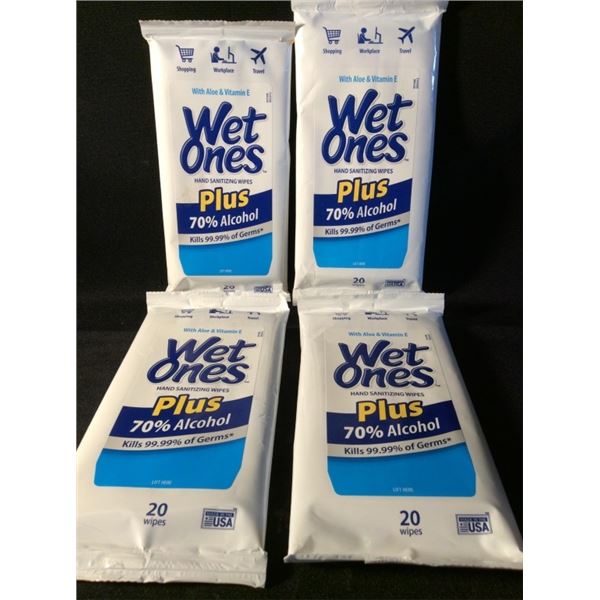 4  Pack of wet ones hand sanitizing wipes +70% alcohol