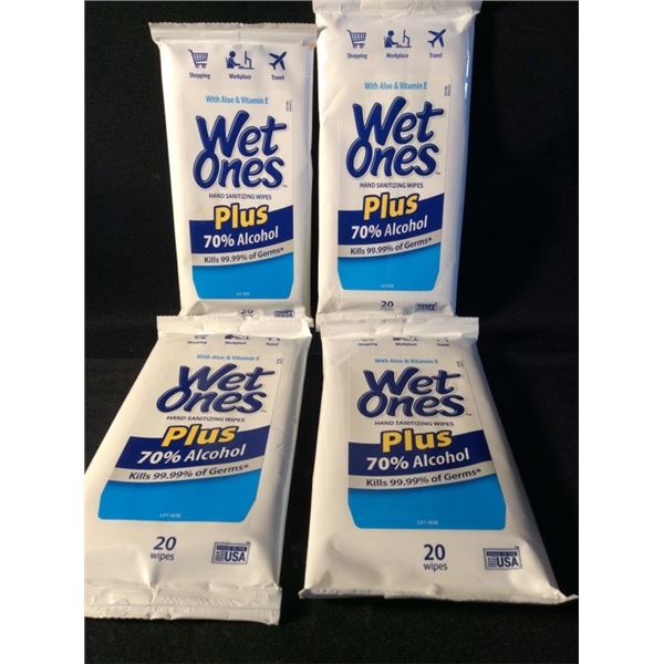 4  Pack of wet ones hand sanitizing wipes +70% alcohol