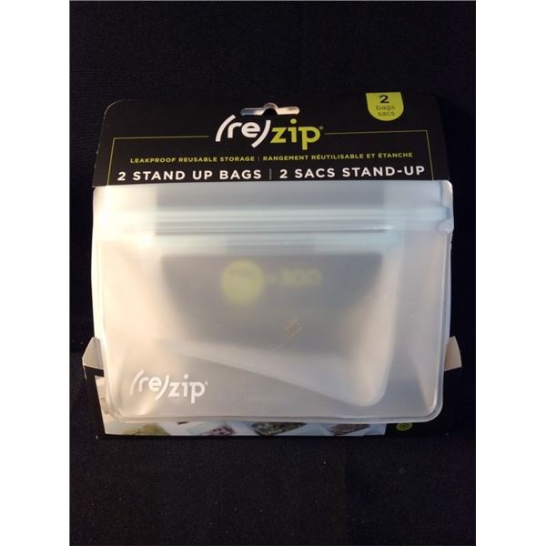 Rezipped leakproof reusable storage bags