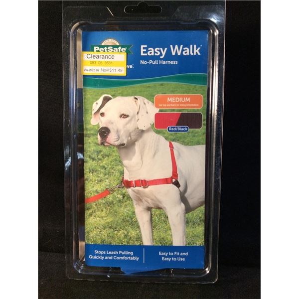 Pet safe easy walk no pull harness size medium red and black