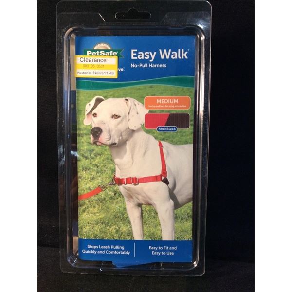 Pet safe easy walk no pull harness size medium red and black