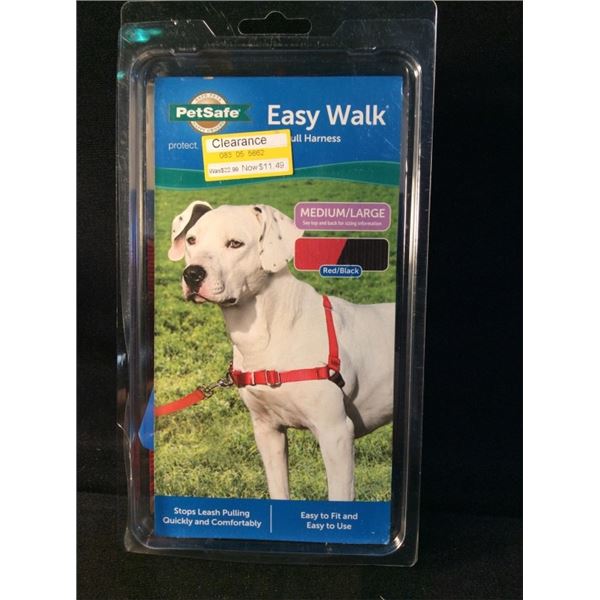 Pet safe easy walk no pull harness size medium/large red and black