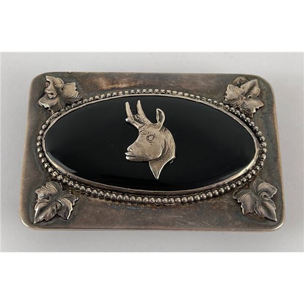 Sterling Silver Pronghorn Antelope Belt Buckle