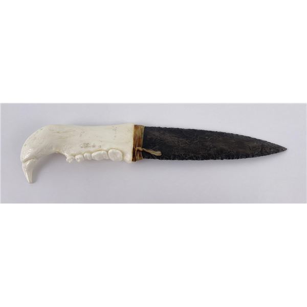 Native American Indian Made Bear Jaw Knife