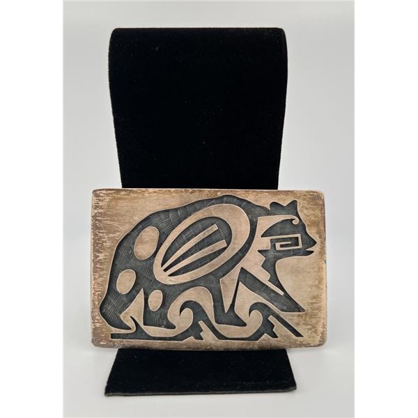 Zuni Sterling Silver Bear Belt Buckle