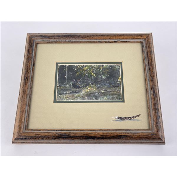 Larry Janoff Tom Turkey Gouache Painting Montana