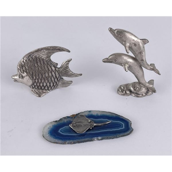 Collection of Pewter Sea Life