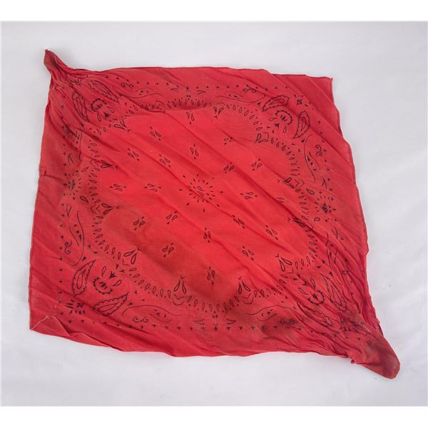 Antique Red Cowboy Bandana Handkerchief