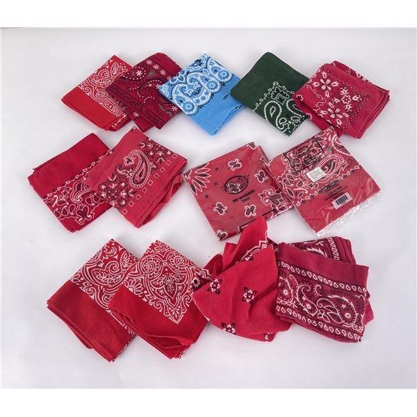 Lot of 13 Vintage Cowboy Handkerchiefs Bandanas