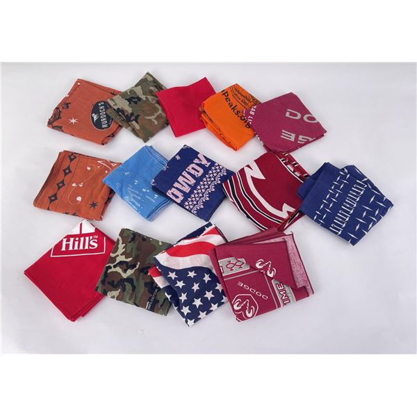Lot of 14 Vintage Cowboy Handkerchiefs Bandanas