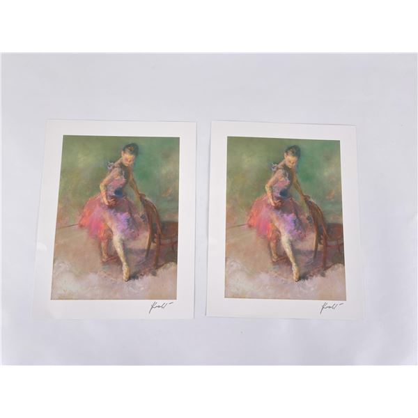Pair of Hua Chen Ballerina Signed Prints