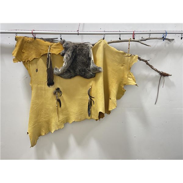 Native American Indian Leather Wall Hanging