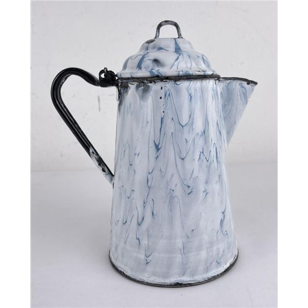Unusual Antique Graniteware Coffee Pot