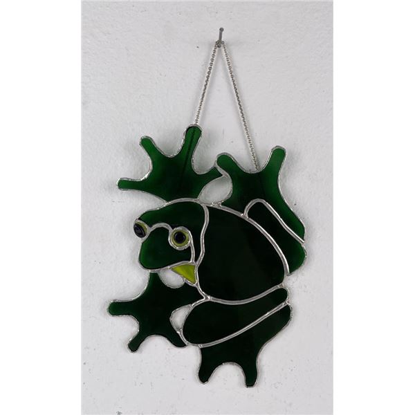 Stained Glass Hanging Frog Window