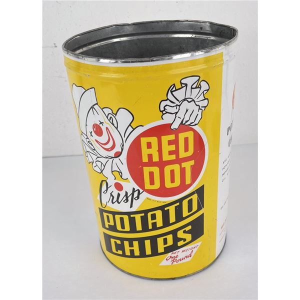 Red Dot Crisp Potato Chips Tin Can