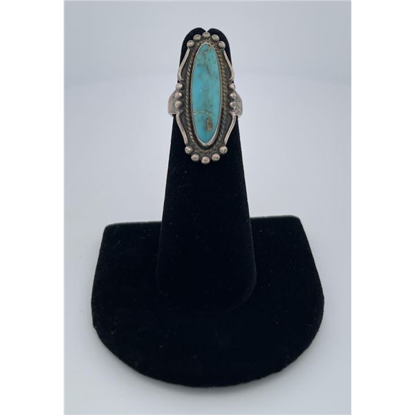 Navajo Old Pawn Sterling Turquoise Ring