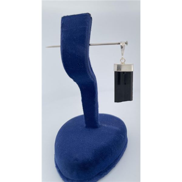 Black Tourmaline Pendant Sterling Silver