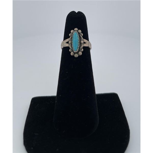 Navajo Old Pawn Sterling Turquoise Ring