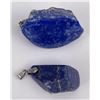 Image 4 : Lot of Two Lapis Lazuli Pendants Sterling Silver