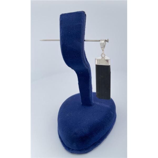 Black Tourmaline Pendant Sterling Silver