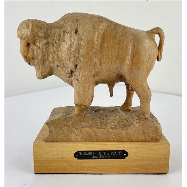Don Lincoln Buffalo Wood Carving Montana