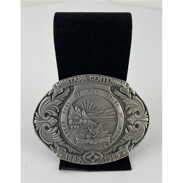 Montana Centennial 1989 Sapphire Belt Buckle