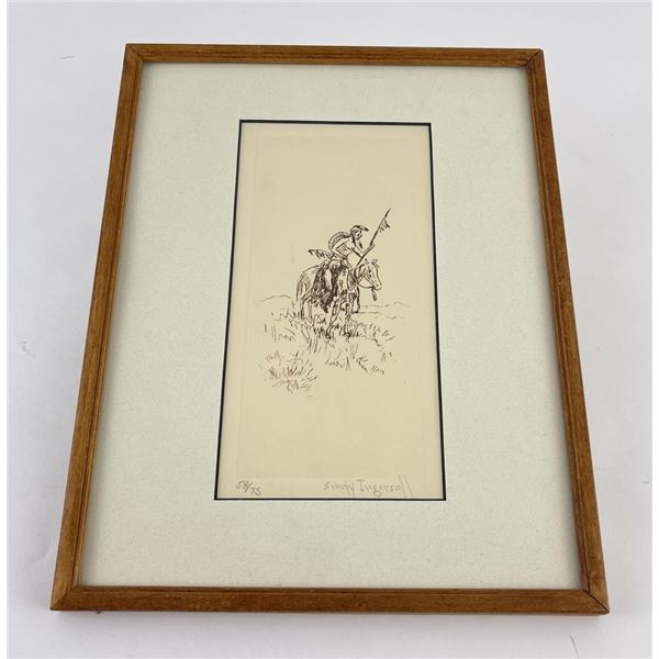 Sandy Ingersoll Indian Brave Engraving Montana