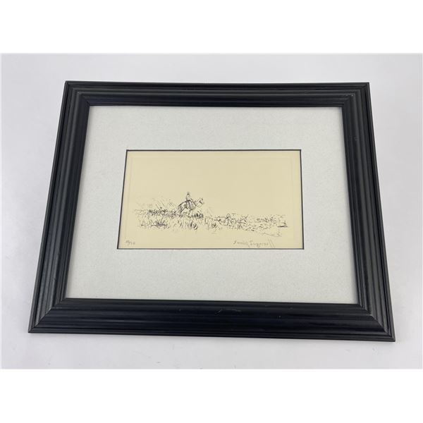 Sandy Ingersoll Cattle Herdin Engraving Montana