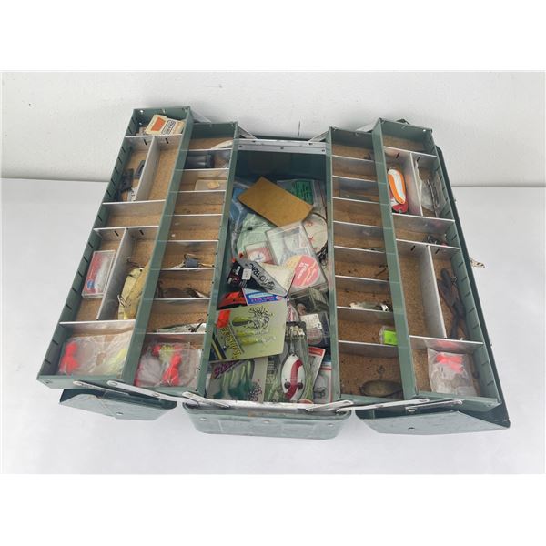 Vintage Fishing Tackle Box and Contents