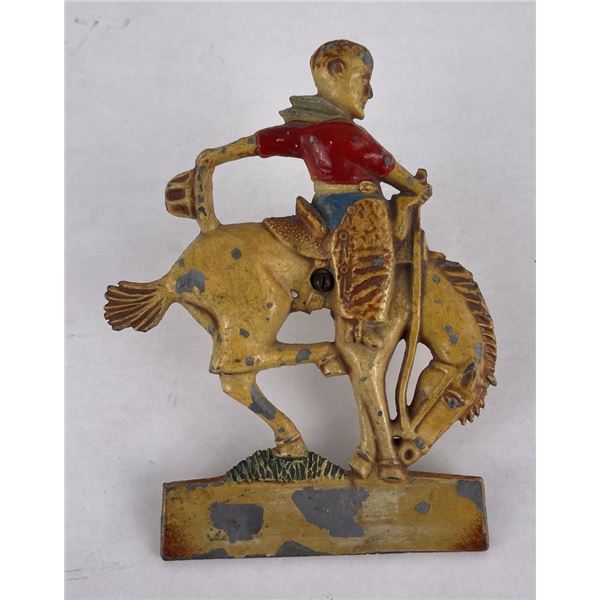 1950s Bucking Bronc Cowboy License Plate Topper