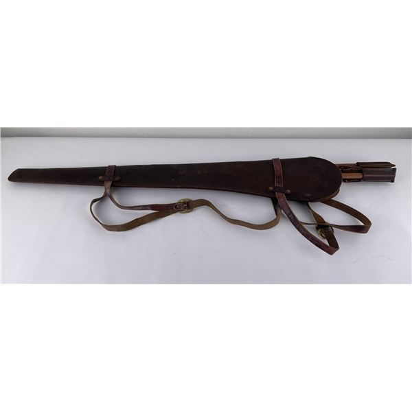Leather Rifle Scabbard and Shooting Sticks