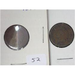 2 Indian Head Cents (1894, 1895)
