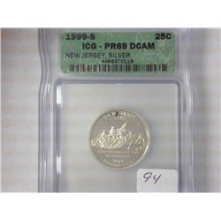 1999-S New Jersey Silver Quarter ICG PR69DCAM