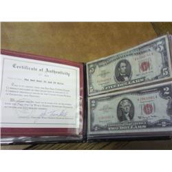 Red Seal Currency Set 1963-A $2 & 1963 $5