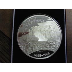 1885-1985 Falkland Islands 25 Pounds Silver Coin