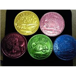 5 Assorted Mardi Gras Tokens