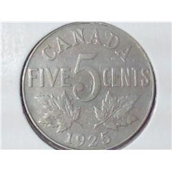 1925 Canada Five Cents (Key Date)