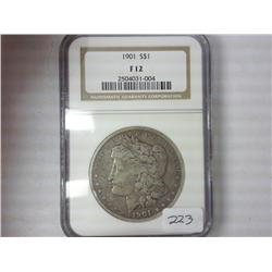 1901 Morgan Silver Dollar NGC F12