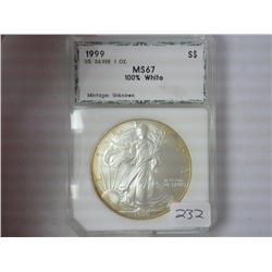 1999 American Silver Eagle PCI MS67