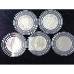 5 Assorted Dimes