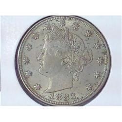 1883 No Cents Liberty "V" Nickel (EF)
