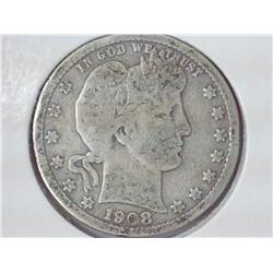 1908-D Barber Quarter