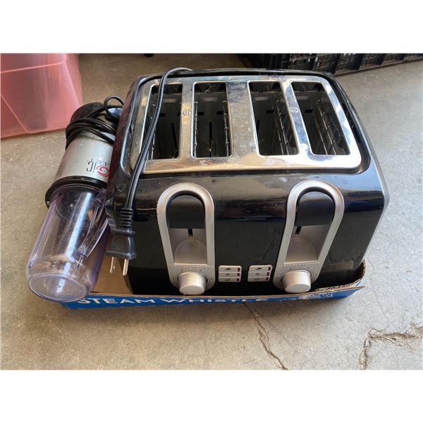 Magic bullet and toaster