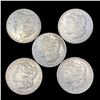 Image 1 : 1886-O (5) Morgan Silver Dollars ABOUT UNC